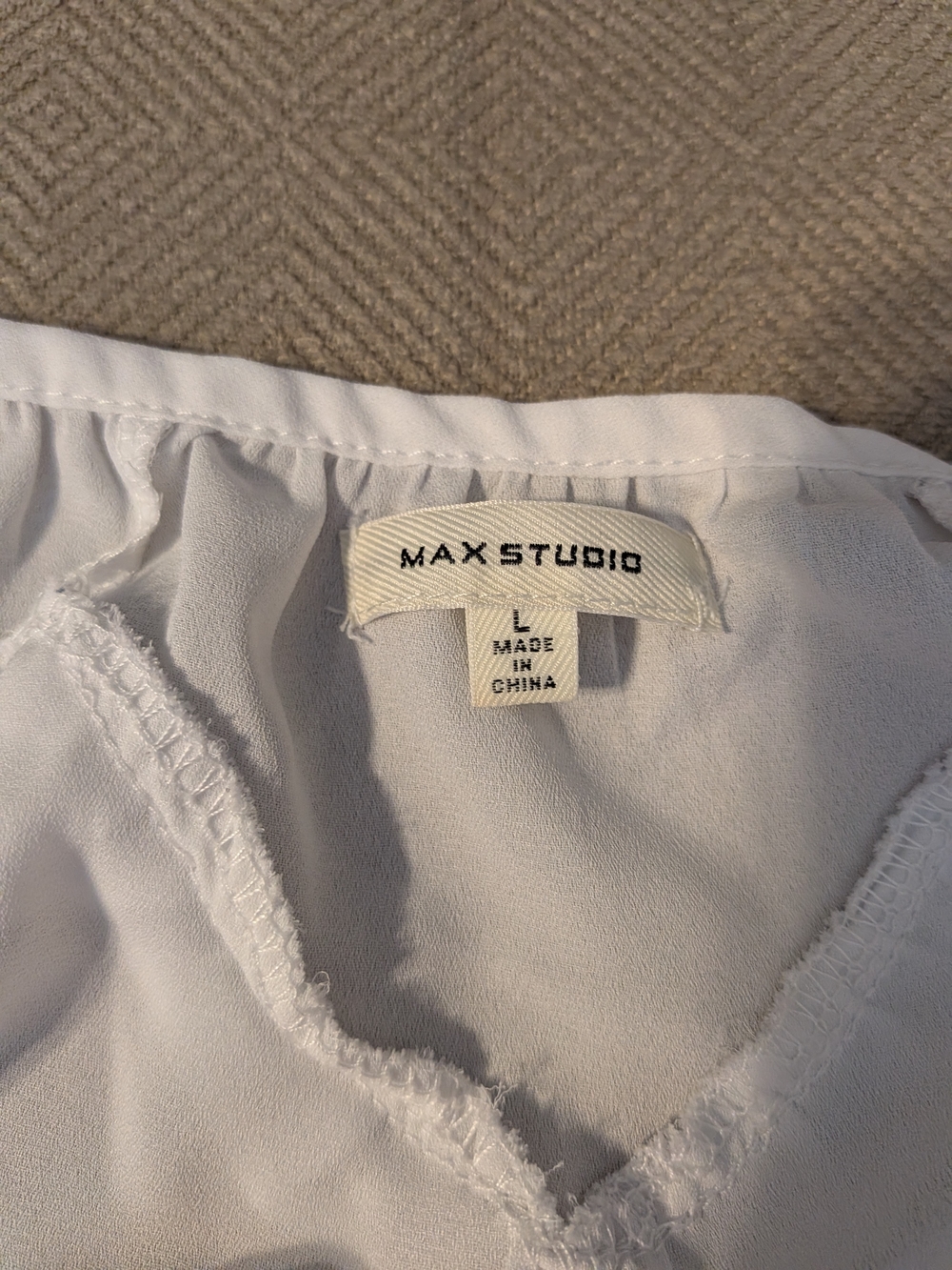 Max Studio White Ruffle Tie-Front Blouse - Picture 2 of 7